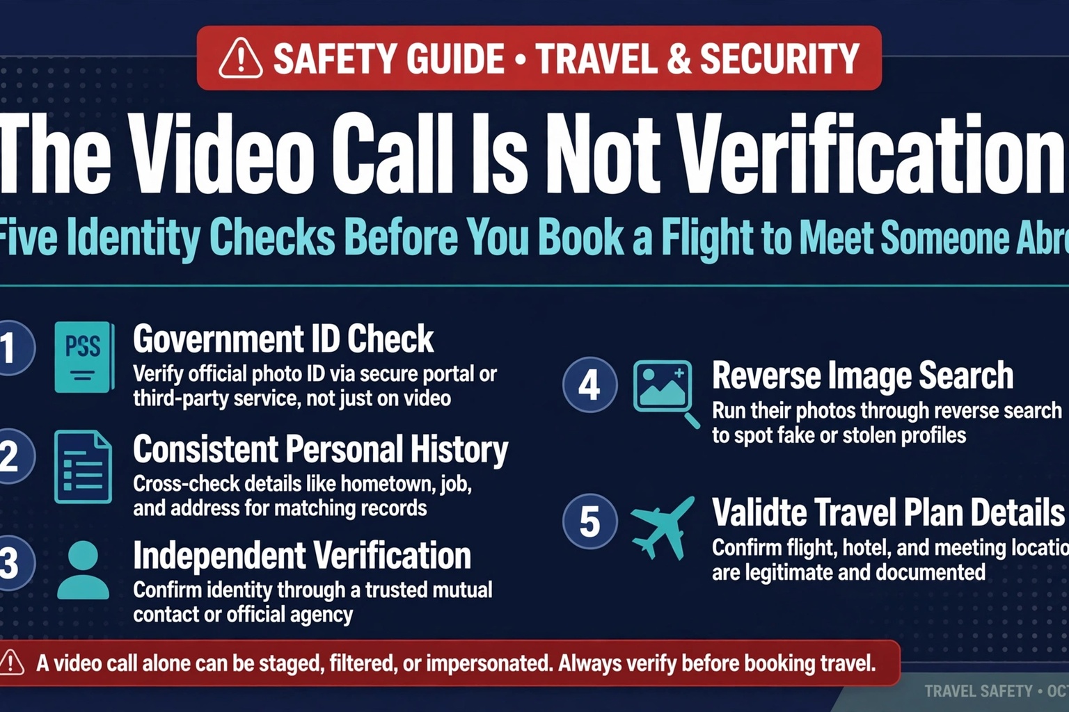 The Video Call Is Not Verification: Five Identity Checks Before You Book a Flight to Meet Someone Abroad